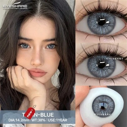 EYESHARE 1 Pair Color Contact Lenses For Beauty Makeup Soft Colorful Contact Lenses, Annual Use, 14.2mm Halloween Costume Cosplay