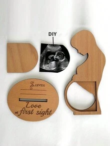 Cornice per foto ecografiche del bambino, cornice creativa per foto di gravidanza come regalo per il festa di nascità, regalo personalizzato per neonati, cartello per annunci di nascita, regalo ricordo per neonati, card per tappe di crescita, realizzata in pannello di fibra di legno tagliato, adatto come regalo per Ognissanti, Giorno del Ringraziamento, Capodanno, San Valentino, anniversario, festa di nascità, decorazioni familiari, regalo di Pasqua, per bambine/bambini - Multicolore - Visualizzare 7