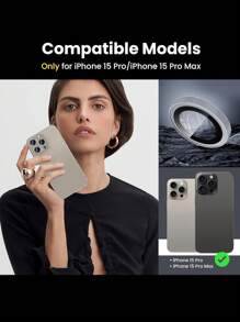 Bộ 4 miếng bảo vệ ống kính máy ảnh cho iPhone16e 16/15 Pro/iPhone 15 Pro Max, miếng bảo vệ màn hình bằng kính cường lực 9H, vòng kim loại đơn tương thích với iPhone 15 Pro Max 6,7 inch iPhone 15Pro 6,1 inch (trong suốt) - Trong sáng - Xem 2