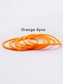 6 bucăți brățară rotundă retro mică din silicon, culori asortate