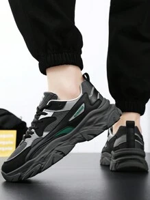 New 4-Season Casual Sport Shoes, Fashionable Student Shoes, Versatile Breathable Chunky Sneakers - Grey - View 2