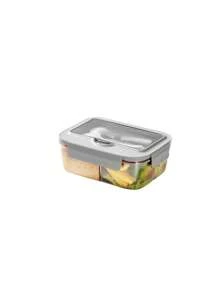 1pc Plastic Bento Lunch Box With Divider, Microwave Safe Portion Meal Prep Container, Mobile Phone Holder Christmas Gift,School Supplies - Multicolor - View 9