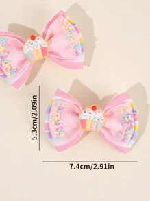 2 chiếc kẹp tóc nơ hồng, thích hợp cho bé gái. Kẹp tóc trang trí hình bánh cupcake dễ thương, kẹp tóc in sọc cầu vồng, kẹp cá sấu, phụ kiện tóc cho bé gái và thiếu niên, thích hợp cho sử dụng hàng ngày. - Nhiều màu - Xem 6