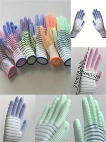 2/5/10pcs Zebra Striped Gloves, Comfortable Breathable Anti-Slip Wear-Resistant Anti-Static With Elastic, Durable Fit For Small & Large Hands, Suitable For Labor, Cleaning, Gardening Activities Such As Digging, Planting, Weeding, Seeding, Unisex, Reduce Fatigue, Protect Your Hands During Work, Random Color - Multicolor - View 9