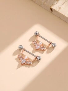 2pcs Gothic Style Bat Design Nipple Rings Barbells For Women Halloween Piercing Jewelry - Bat - View 3