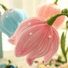 超值装 212 件扭杆铃兰花灯笼装饰 DIY 手工套装，管道清洁花套装，包括 70 种花色、50 种橄榄绿、30 种黄色、30 种装饰色、升级绒毛雪尼尔茎、10 根花茎、1 个花园胶带（附 1 个分步视频），手工制作的装饰品，非常适合家居装饰、节日礼物 - 彩色 - 查看 8
