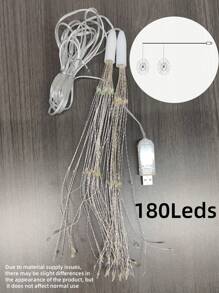 1 套 USB 悬挂式 LED 烟花灯，多模式 DIY 形状 LED 仙女装饰灯，180 个 LED、360 个 LED 爆炸星形灯串，适用于卧室、阳台、客厅、派对氛围装饰，带温暖多彩的灯光 - USB - 查看 9