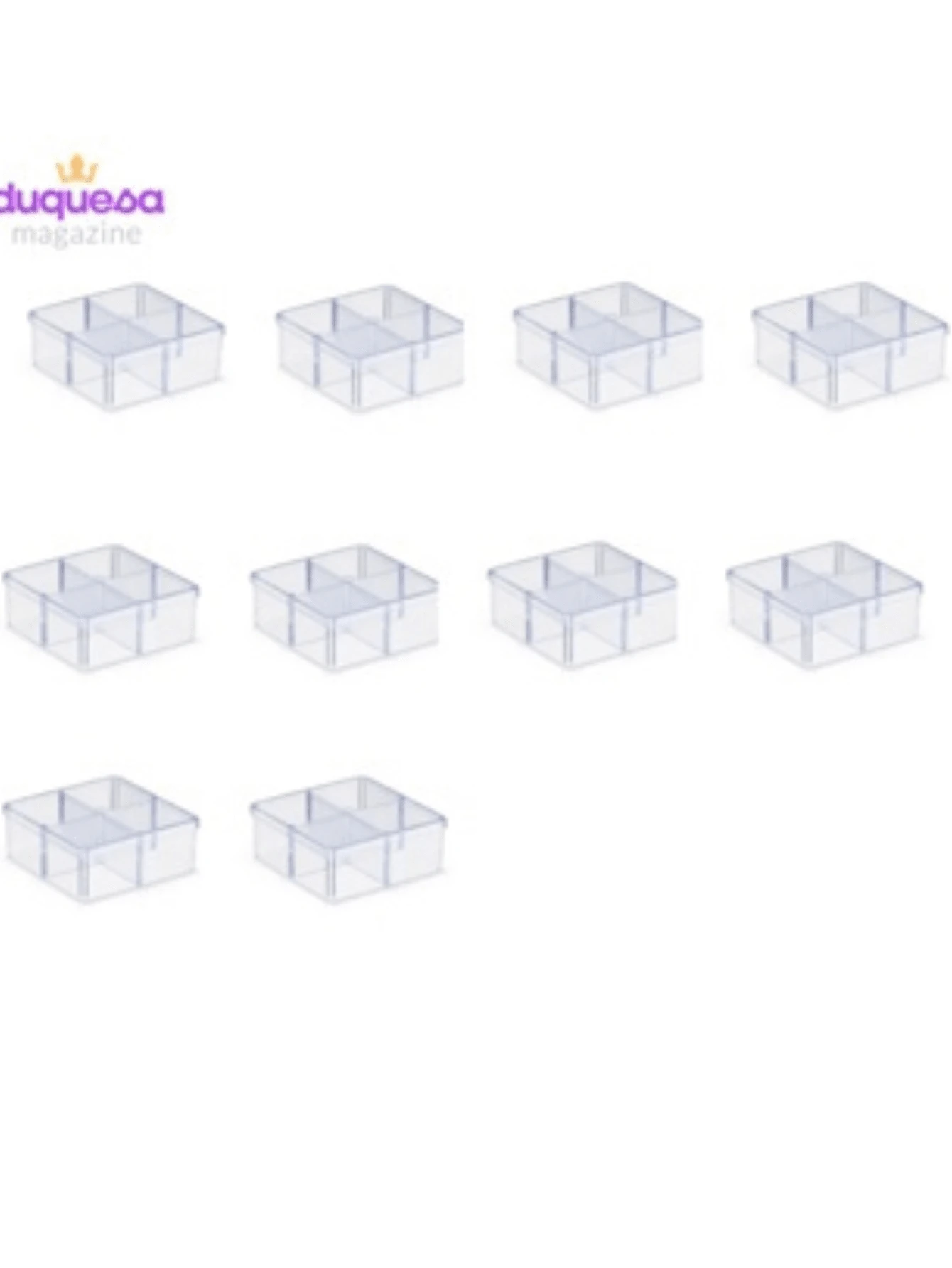 30 ACRYLIC DIVIDER BOXES. 7X7 TRANSPARENT WITH LID SWEETS, PARTY FAVORS ORGANIZER - OLDANI PLAST - Trong sáng - Xem 1