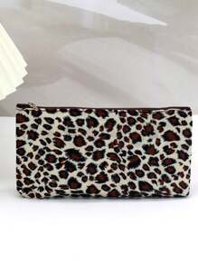 1 件豹纹拉链化妆包时尚多功能包化妆袋或旅行/便携钱包女士