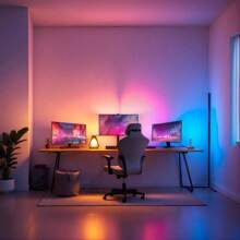 RGB Corner Floor Lamp, Color Changing Corner Light Modern Floor Lamp, 16M Dimmable Vertical Corner Lighting, Remote/APP Control For Living Room, Bedroom, Game Room - Multicolor - View 4