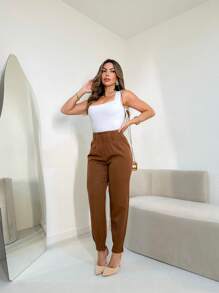 Slouchy Pants Tailleur Mode Social Tailoring - Rust Brown - View 4