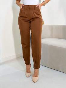Slouchy Pants Tailleur Mode Social Tailoring - Rust Brown - View 1