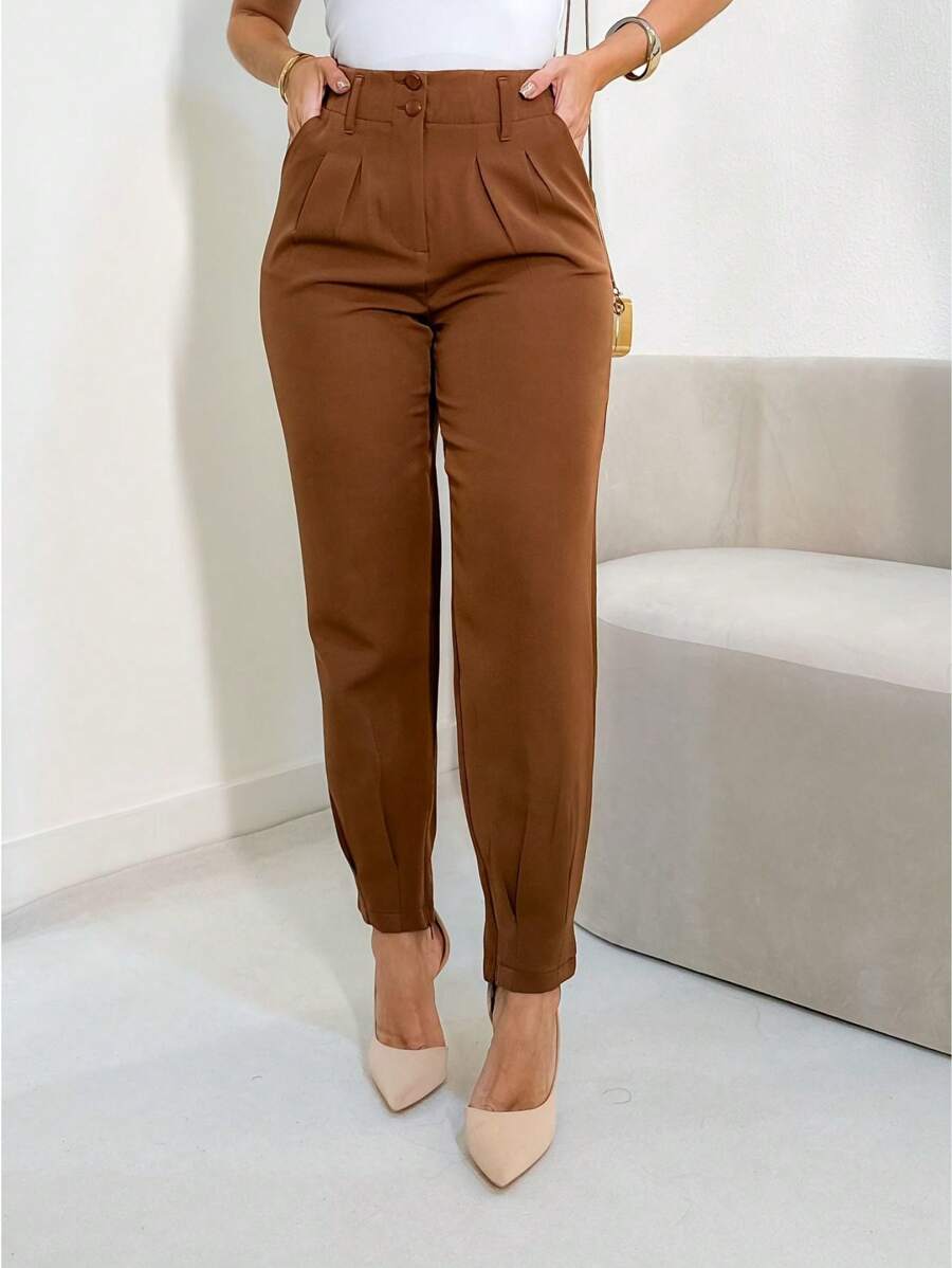 Slouchy Pants Tailleur Mode Social Tailoring - Rust Brown - View 1