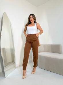 Slouchy Pants Tailleur Mode Social Tailoring - Rust Brown - View 5