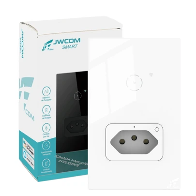 D&L Interruptor Touch Wi-Fi Smart com Tomada e 1/2 Botões – Controle Inteligente e Praticidade