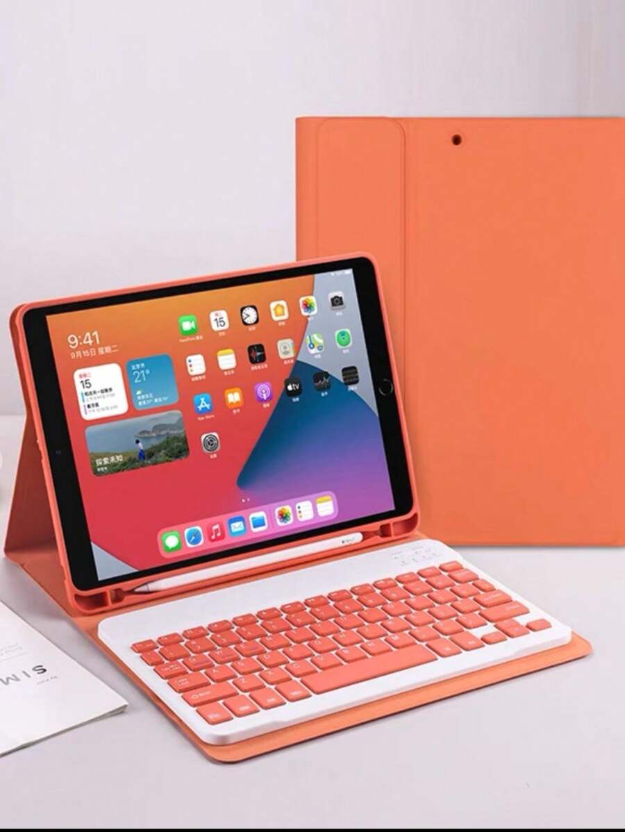 Funda con Teclado Desmontable para iPad 10.2 IPAD 11 PRO IPAD 10 2022 - Naranja - Ver 1
