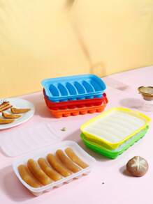 2pcs/1pc Sausage Maker Mould 6 Cavity Silicone DIY Ham Hot Dog Making Moulds With Lid Kitchen Household Sausages Cake Baking Tools Molds Sausage Maker Silicone Mold Handmade Ham Making Hot Dog Maker 6-Cavity