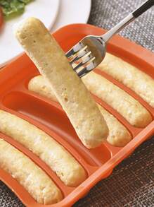 2pcs/1pc Sausage Maker Mould 6 Cavity Silicone DIY Ham Hot Dog Making Moulds With Lid Kitchen Household Sausages Cake Baking Tools Molds Sausage Maker Silicone Mold Handmade Ham Making Hot Dog Maker 6-Cavity