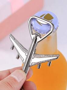 1pc Multi-Color Creative Small Gift Alloy Airplane Bottle Opener, European Style Wedding Favor, Home Daily Use - Multicolor - View 5