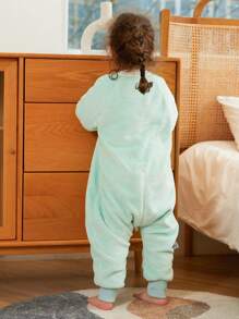 1 pièce Sac de couchage bébé en flanelle MICHLEY, sac de couchage à manches longues avec fermeture éclair, convient pour les bébés garçons et filles en automne/hiver, mignon et décontracté, idéal pour les fournitures de voyage pour bébé - Crocodile - Voir 5