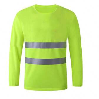 Reflective Strip Long Sleeve Work Uniform, Traffic Workwear For Management And Construction Personnel