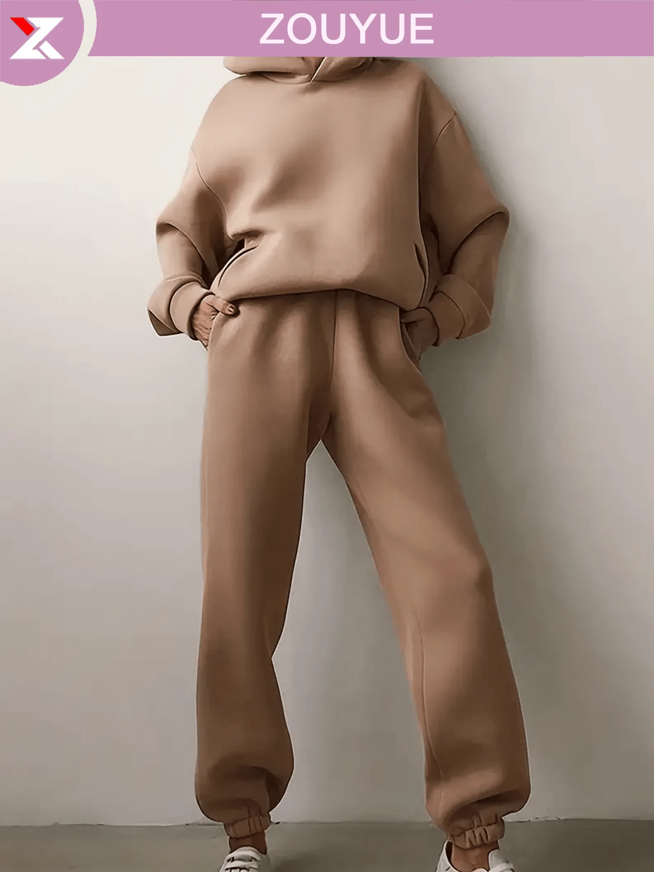 Dropped Shoulder Long Sleeve Hoodie and Pants Active Set
