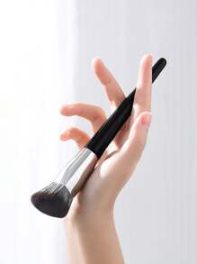 1pc 三角斜面粉底化妆刷 高密度合成歌舞伎粉底化妆刷 适用于粉底液、面霜和粉底液彩妆 适合旅行使用的化妆工具 - 黑色 - 查看 5