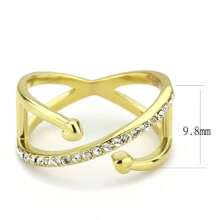 IP Gold(Ion Plating) Stainless Steel Ring With Top Grade - Multicolorido - Visão 2