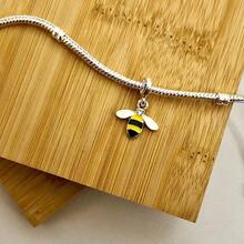 925 Silver Plated Bee Charm - Bạc - Xem 2