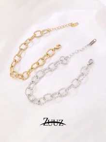 1 pieza Pulsera de acero inoxidable estilo punk para mujer, pulsera de cadena gruesa, joyería, mejor regalo para amigos