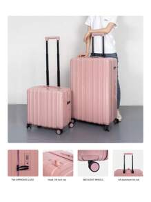 18/20/24/28 英寸精致行李箱 PC 粉色男女通用旅行行李箱旅行箱手提箱手提箱随身行李袋 - 粉色 - 查看 2