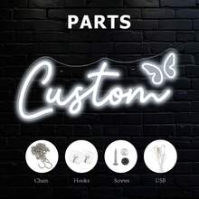 1pc Custom Neon Light, Cute Butterfly Neon Sign, Personalized Home Decoration, USB Powered And Adjustable LED Light Brightness, Suitable For Halloween, Christmas,Thanksgiving And New Year Gift Gifts Birthday Graduation - Multicolor - View 61