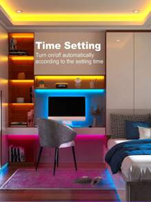 3.3ft-131ft Led Lights For Bedroom Music Sync Color Changing RGB Led Strip Lights With Remote App Control Bluetooth Led Strip, Led Lights For Room Home Kitchen Decor Party 100 Ft (2 Rolls Of 50ft),3ft-17ft Button Style No Bluetooth&No Music Sync