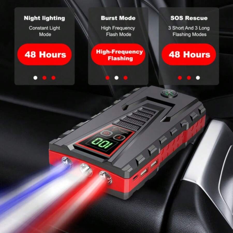 Thiết bị khởi động pin dự phòng di động, Bộ khởi động ô tô 12V Bộ tăng cường ắc quy ô tô Bộ sạc màn hình LCD Thiết bị khởi động ô tô, Bộ sạc điện chạy bằng xăng 99800mAh cho bộ tăng cường ắc quy ô tô