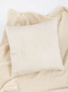 1pc/2pcs Parallel Line Beige Pillow Cover, Thickened Composite Fabric, Modern Minimalist Style With Gold Foil Leather Craft, Suitable For Living Room, Bedroom, Sofa, Headboard, Outdoor Garden, Holiday Party Decor, All Season Pillow Cover, Without Insert, 30*50cm, 45*45cm