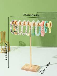 1 pieza Organizador de pulseras y brazaletes de madera, soporte desmontable para exhibición de joyas para uso doméstico - color madera - Ver 11