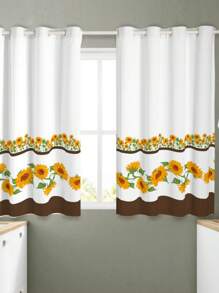 Printed Kitchen And Window Curtain 2.00 X 1.50 - Yellow - View 1