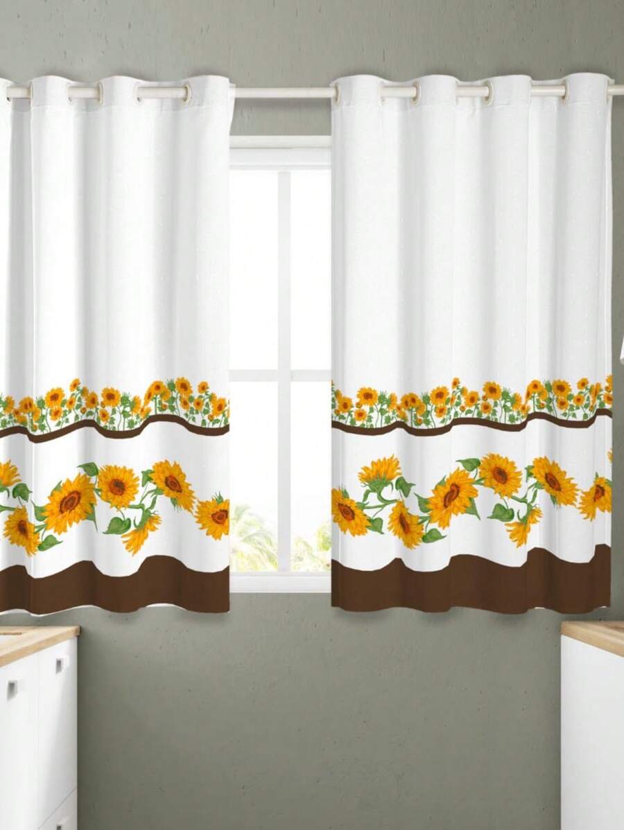 Printed Kitchen And Window Curtain 2.00 X 1.50 - Yellow - View 1