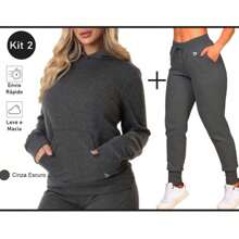 Sweatshirt, Jogger Pants And Jacket Set - Grey - View 1