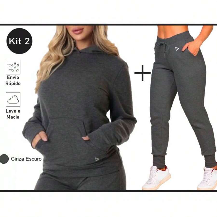 Sweatshirt, Jogger Pants And Jacket Set - Grey - View 1