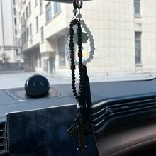 1pc Car Interior Hanging Decor, Creative Rear-View Mirror Accessory - one-size - View 4