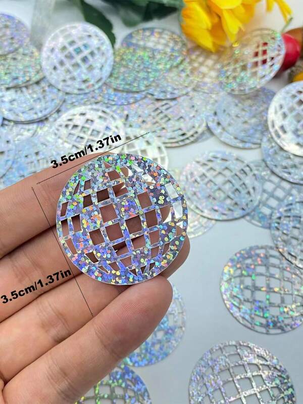 100 قطعة من الورق المزدان بالترتر متعدد الألوان على طراز ال-Discos السبعينيات، ديكور لحفلات عيد الميلاد والعروس والحفلات ال-عامة ، مناسب للاحتفالات الموسمية والأحداث الرجعية للأعمار 14 وما فوق ، عودة للمدرسة وعيد الحب