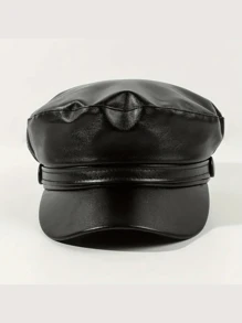 Elegant PU Leather Flat Top Beret Hat For Women - Adjustable Military Navy Hat With British Style - Perfect For Painting And Fashionable Outfits - Multicolor - View 5