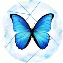 50 4cm Butterfly Label Stickers - 淺藍色 - 查看 1