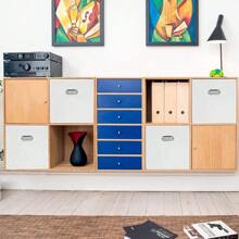 4 Stück Faltbox Faltbare Aufbewahrungsbox 32x32x32cm Stoffbox Faltkiste Schubladen Boxen mit Fingerloch Würfel Spielzeug-Organizer für Kallax Regale Raumteiler Schwarz - Weiss - Übersicht 5