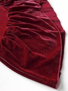 Rusttydustty 秋冬季不对称天鹅绒纯色保暖裤 - 亮橙色 - 查看 7