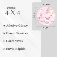 50 4cm Butterfly Label Stickers - 粉色 - 查看 2