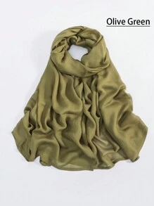 1 件女士 Abaya 配饰纯色宽边莫代尔围巾，休闲透气头巾百搭保暖披肩头带柔软头巾面纱衣服