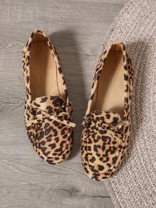 女士时尚蝴蝶结装饰乐福鞋 - 一脚蹬平底鞋 - 春夏新品 - 舒适百搭 - 休闲风格 - 日常/办公室穿着 - 蝴蝶结设计 - 平底鞋 - 低帮 - 仿麂皮材质 - 彩色 - 查看 2