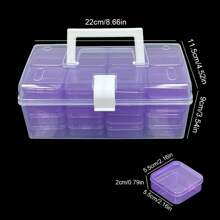 32件/套透明塑料收纳盒，手工艺品配件分类盒，DIY串珠分类收纳和储物容器，多功能便携式塑料手提箱，艺术珠宝指甲、发饰收纳盒，家居收纳用品艺术和工艺用品情人节返校